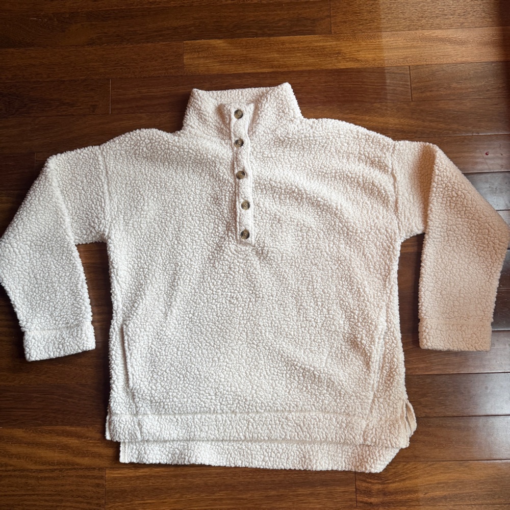 Aerie Cream Women Fleece Pullover Size XS